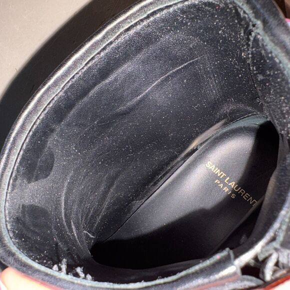 Saint Laurent Ankle Buckle Studded Leather Boots Black Size 37 US 7 - Picture 10 of 13